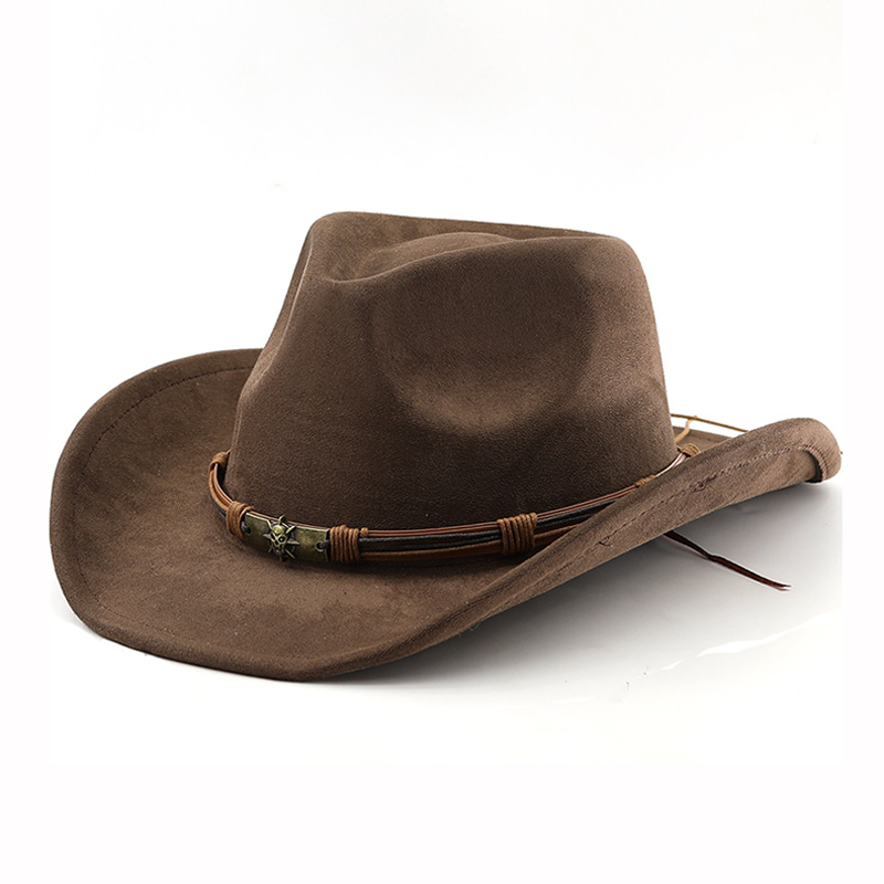 Cowboy Hat Straw - الجلد المدبوغ قبعة رعاة البقر الغربية