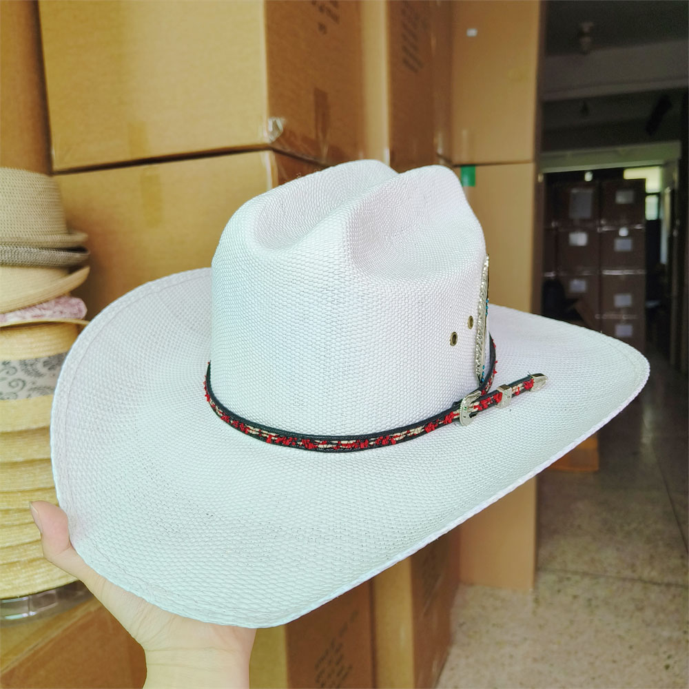 Cowboy Hat Straw - قبعة رعاة البقر الرجالية ذات الحواف