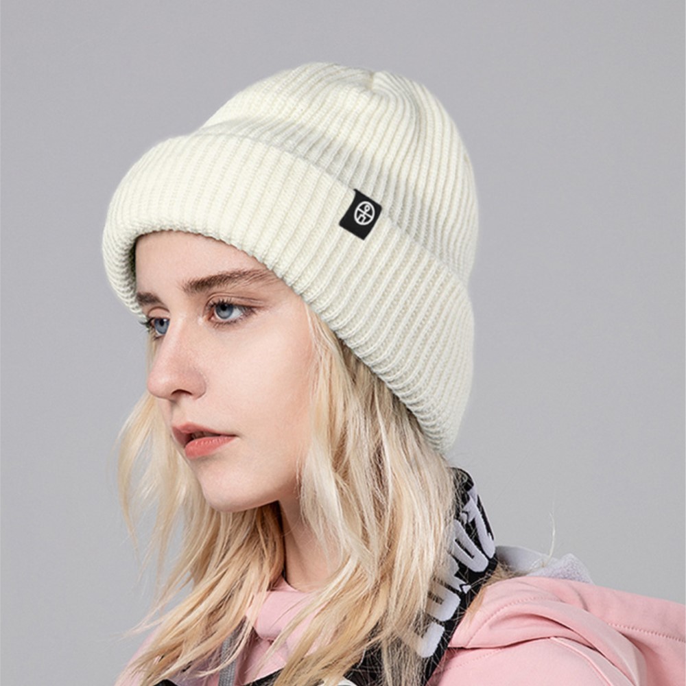 Beanie Cuffed Knit - قبعة شتوية نسائية بتصميم كلاسيكي، مناسبة