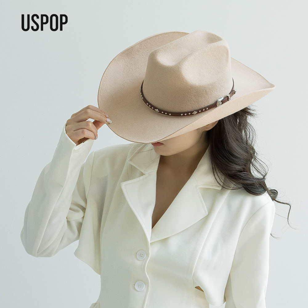 Cowboy Hat Straw - USPOP قبعة رعاة البقر الصوف مع