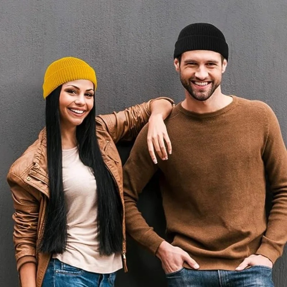 قبعة شتوية للجنسين بلون موحد م - مراجعة Beanie Cuffed Knit وسعره