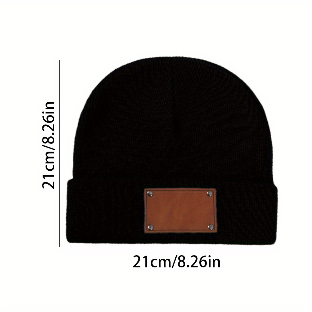 قبعة صوفية محبوكة مع ملصق جلدي - مراجعة Beanie Cuffed Knit وسعره